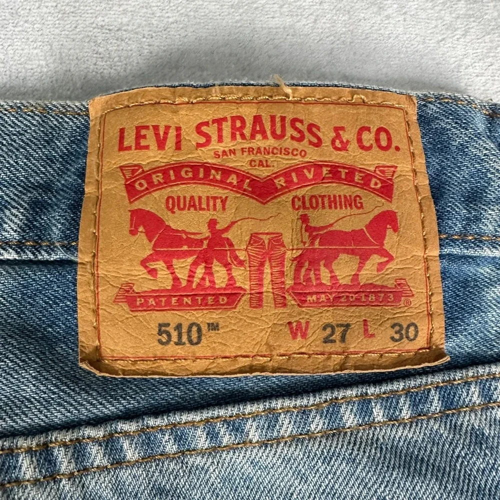 Levi's 510 Skinny Jeans Men's 27x30 Med Wash Blue Denim